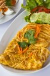 Thai Style Omelet Stock Photo