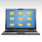 File Icons In Laptop Stock Photo