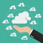Hand With Cloud Computing Technology Concept Stock Photo