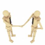 3d Businessman Are Shaking Hands Stock Photo