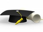 Graduation Cap Diploma Stock Photo