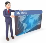 Credit Card Indicates Business Person And Bank 3d Rendering Stock Photo