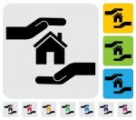 Hand Protecting House Graphic Stock Photo