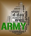 Army Word Shows Defense Forces And Armed Stock Photo