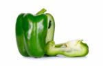 Green Paprika Isolated On The White Background Stock Photo