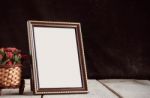 Picture Frames On Wooden Stock Photo