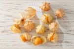 Cape Gooseberry Physalis Fruit Ground Cherry Organic Food Vegetabl Stock Photo