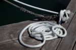 Sausalito, California/usa - August 6 : Coil Of Rope At The Jetty Stock Photo
