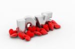 Red Love Hearts, Valentines Day Concept Stock Photo