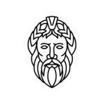 Zeus God Of Sky And Thunder Mono Line Stock Photo