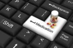 Medication Enter Key Stock Photo