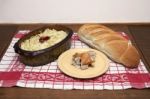 Homemade Braised Sauerkraut With Bread Stock Photo