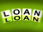 Loan Blocks Displays Funding Lending Or Loaning Stock Photo