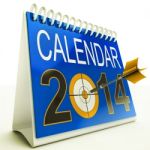 2014 Calendar Target Shows New Year Plan Stock Photo
