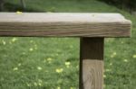 Wooden Bench In Outdoors Garden In Summer Stock Photo