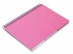 Pink Notebook Isolated On White Background Stock Photo