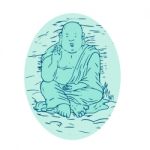 Gautama Buddha Lotus Pose Drawing Stock Photo