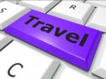Online Travel Represents World Wide Web And Expedition Stock Photo