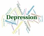 Depression Word Represents Poor Health And Affliction Stock Photo