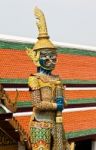 Guardian Statue At Wat Phra Kaew Grand Palace Bangkok,thailand Stock Photo