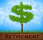Retirement Tree Indicates Finish Work And Branch Stock Photo