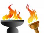 Olympic Torches Stock Photo