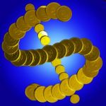 Coins Dollar Symbol Shows American Market Stock Photo