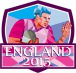 Rugby Player Fend Off England 2015 Low Polygon Stock Photo
