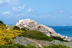 The Coastline At Capo Testa Sardinia Stock Photo