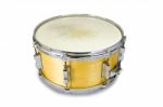 Plywood Snare Drum Isolated On White Background Stock Photo