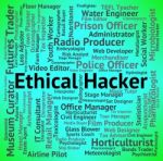 Ethical Hacker Represents Contract Out And Career Stock Photo