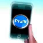 Profit On Mobile Phone Shows Profitable Incomes And Earnings Stock Photo