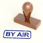 Rubber Stamp With By Air Stock Photo