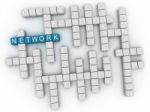 3d  Network Concept Word Cloud Stock Photo