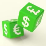 Currency Signs On Dice Stock Photo
