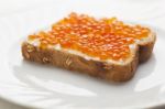 Caviar On Bread Stock Photo