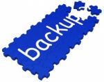 Backup Puzzle Showing Safe Files Stock Photo