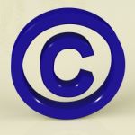 Blue Copyright Sign Stock Photo