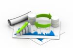 Databases Concept With Graph Stock Photo