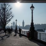 People Walking By The River Thames Stock Photo
