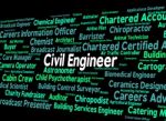Civil Engineer Showing Word Employee And Government Stock Photo