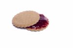 Cookie With Berry Jam Stock Photo