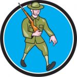 World War One Soldier British Marching Circle Cartoon Stock Photo