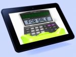 For Sale Calculator Tablet Shows Selling Or Listing Stock Photo