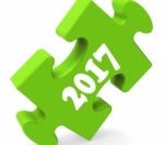 Two Thousand Seventeen On Puzzle Shows Year 2017 Stock Photo