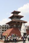 Katmandu, Nepal - April 16, 2011: Historical Temple In Katmandu Old Town Stock Photo