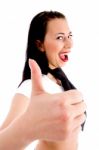 Female Showing Thumbs Up Stock Photo