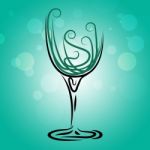 Wine Glass Shows Party Fun And Wineglass Stock Photo