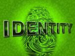 Identity Fingerprint Represents Log Ins And Brand Stock Photo