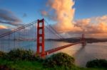 Golden Gate Bridge At San Francisco, Usa Stock Photo